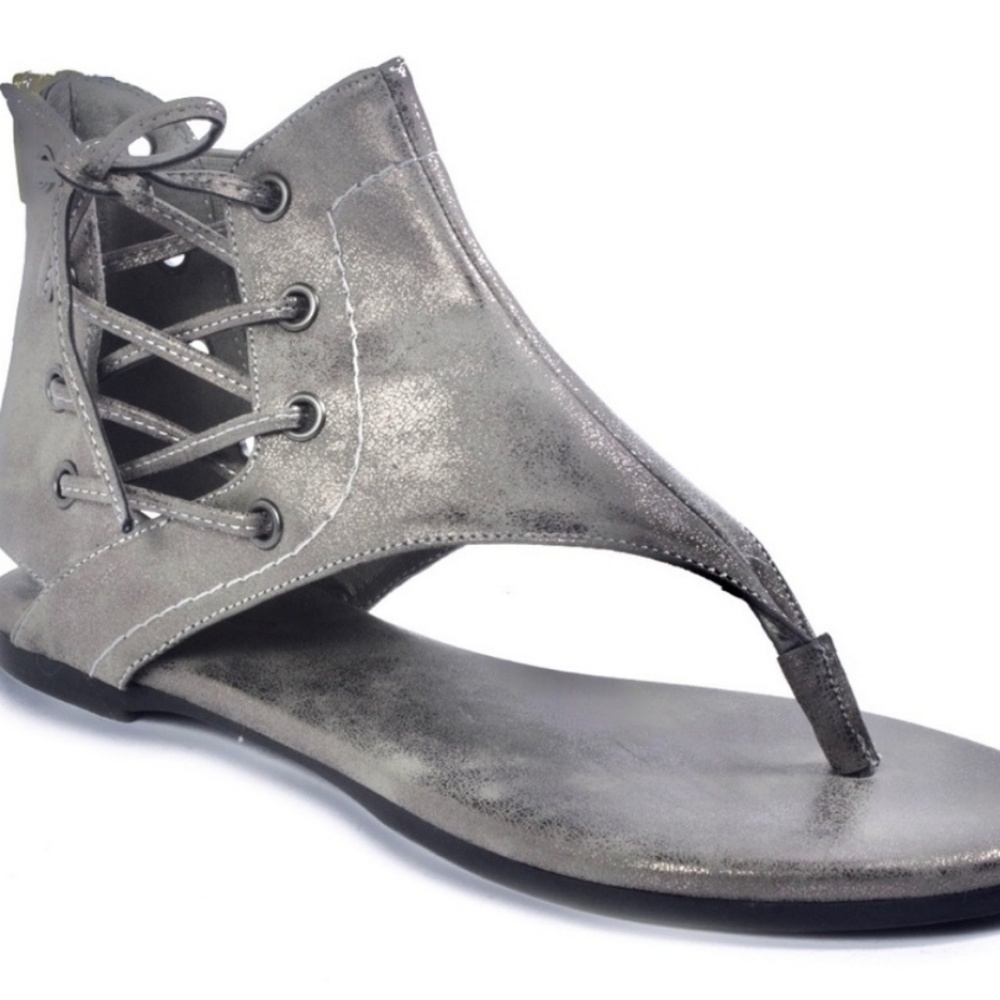 PIERRE DUMAS SANDALS SHOES PEWTER ADELE 2 - Picture 3 of 5